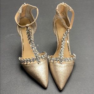 Badgley Mischka Jewel gold sparkle Heels